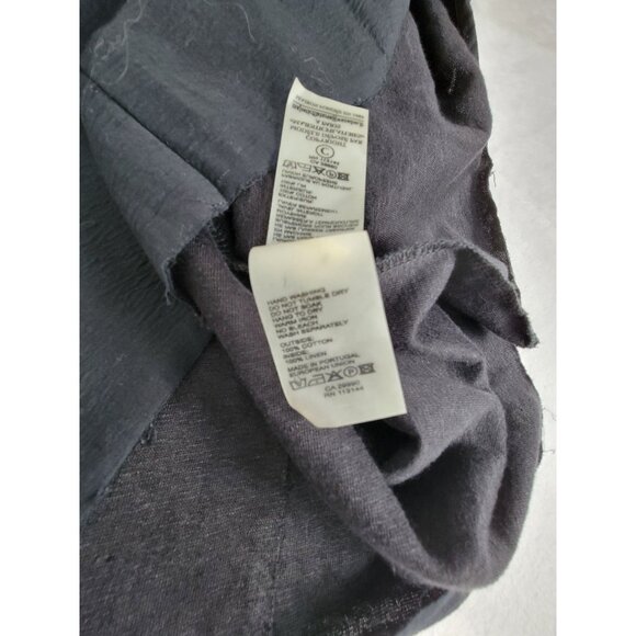 Majestic Filatures Women Black V-Neck Deluxe Tee Shirt Dress Size 2 Cotton Linen - Picture 5 of 9